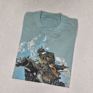 Sleeveless Native American Indian Rider Buffalo Mens Shirt XL 90s Vintage Origin